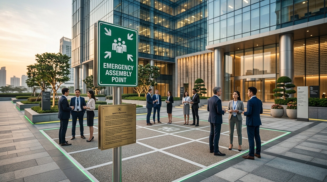 découvrez les obligations légales et les mesures de sécurité essentielles pour la mise en place d'un point de rassemblement en entreprise, garantissant la protection de vos collaborateurs en cas d'urgence.